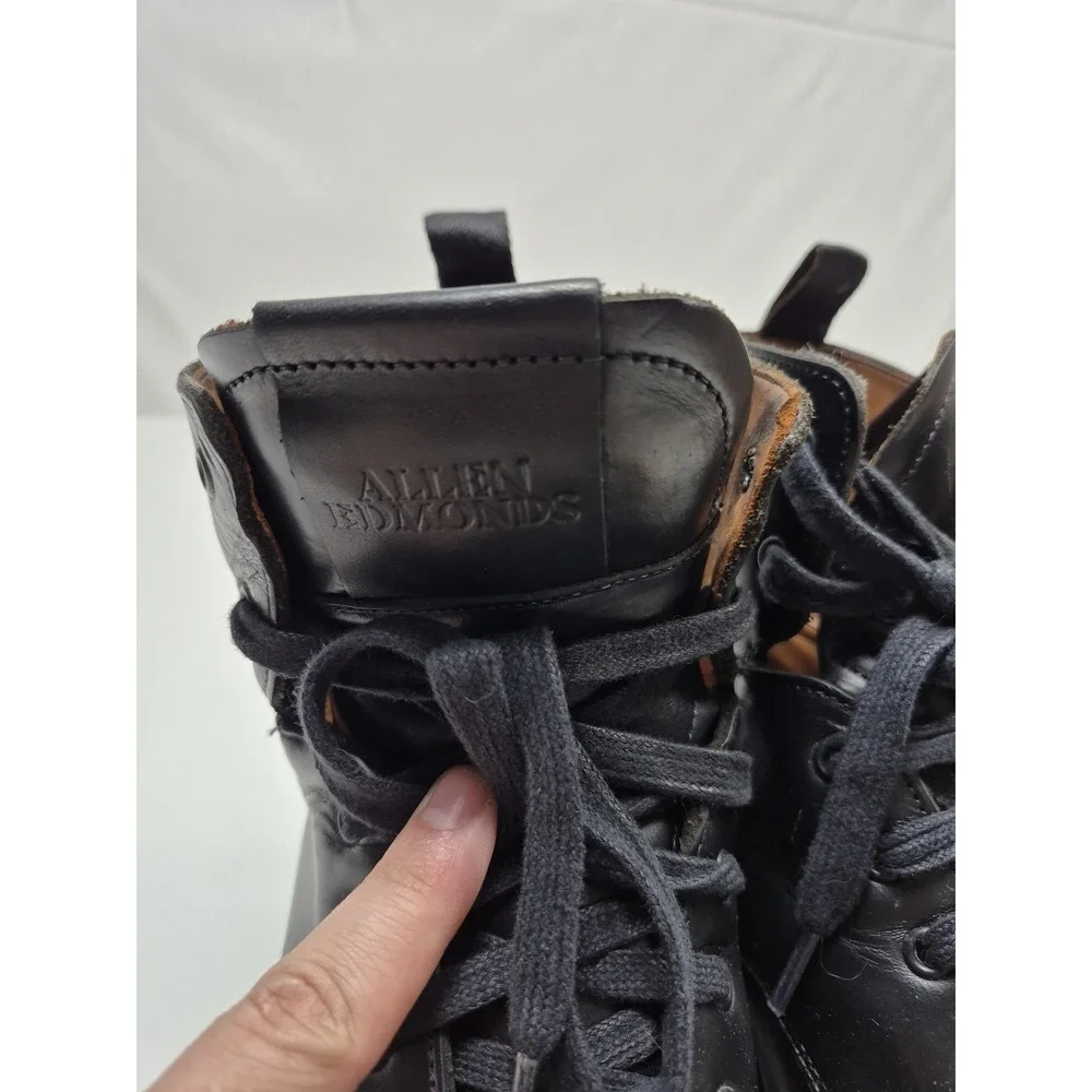 Allen Edmonds Boots Mens Size 10.5 Black Leather Weatherproof Combat Ankle